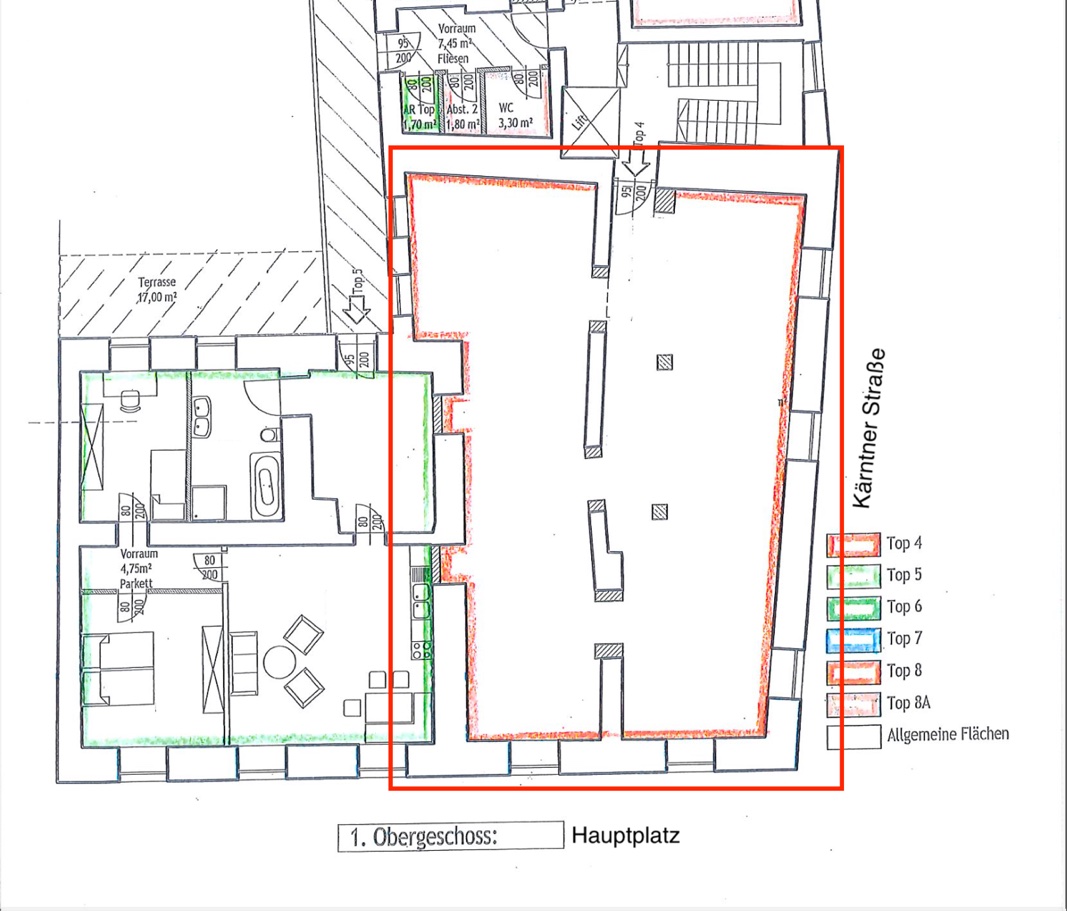 Grundriss der Ordination am Hauptplatz 2